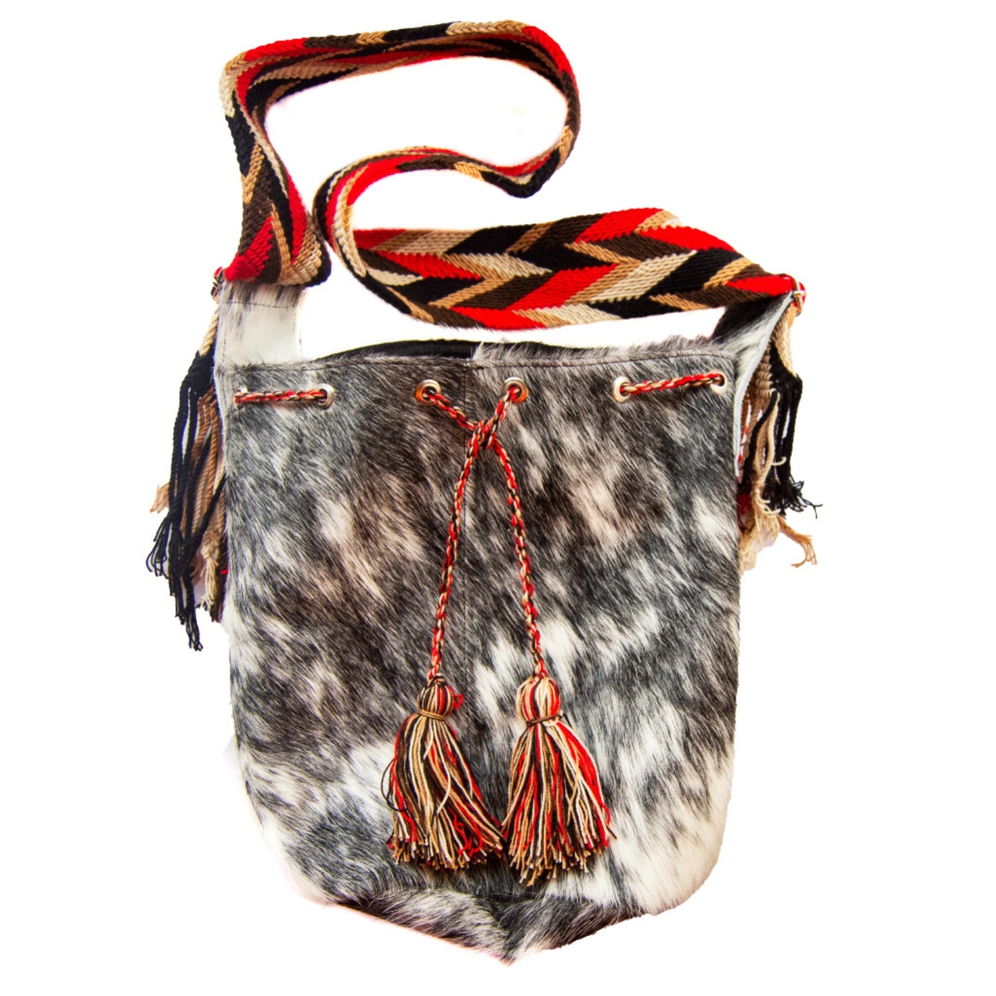 MOCHILA CUERO - TIRAS WAYUU ORIGENESS OS33