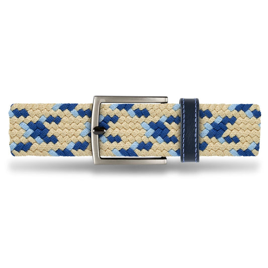 Cinturón Trenzado Hombre OS43 - Beige Y Azul Pacífico | Origeness