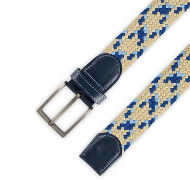 Cinturón Trenzado Hombre OS43 - Beige Y Azul Pacífico | Origeness