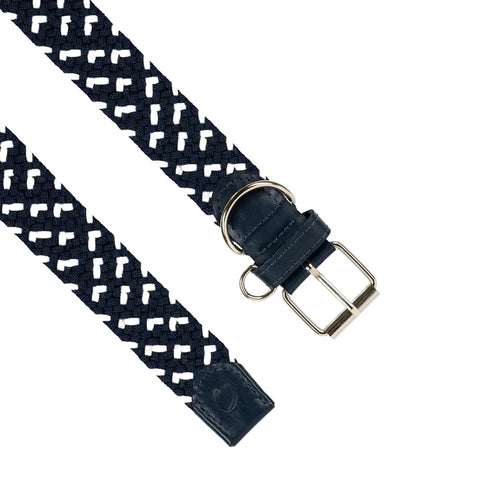 Detalle accesorio para perros - Collar Trenzado Mascota OS21 - Azul Y Blanco Bolt | Origeness