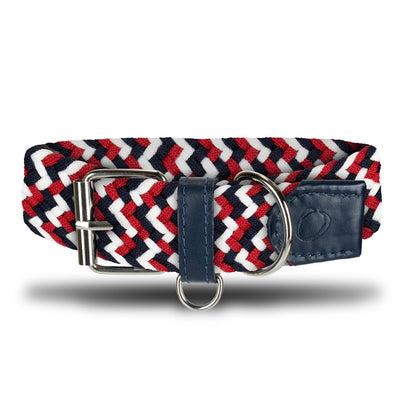 COLLAR TRENZADO Y CUERO MASCOTAS OS17