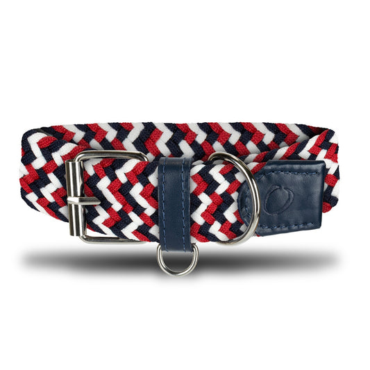 COLLAR TRENZADO Y CUERO MASCOTAS OS17