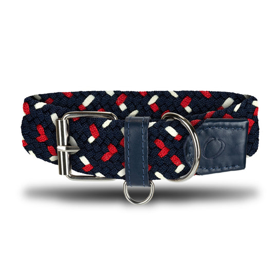 COLLAR TRENZADO Y CUERO MASCOTAS OS12