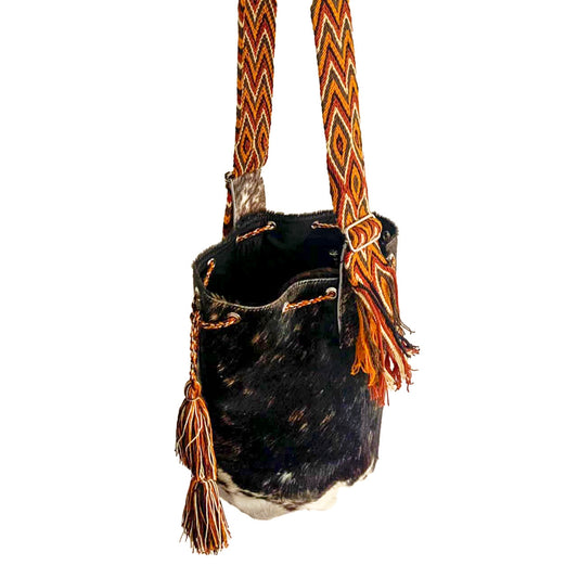 MOCHILA CUERO - TIRAS WAYUU ORIGENESS OS32