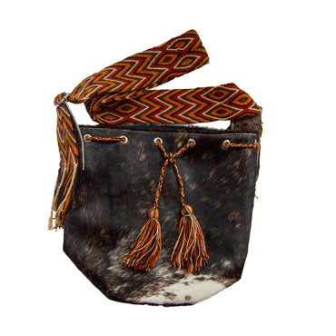 MOCHILA CUERO - TIRAS WAYUU ORIGENESS OS32