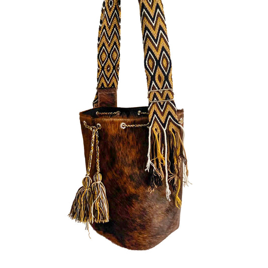 MOCHILA CUERO - TIRAS WAYUU ORIGENESS OS31