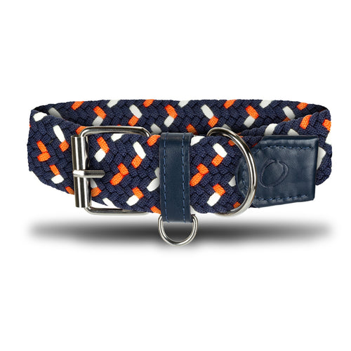 Collar para perros Origeness - Collar Trenzado Mascota OS09 - Azul Y Naranja Sunset | Origeness