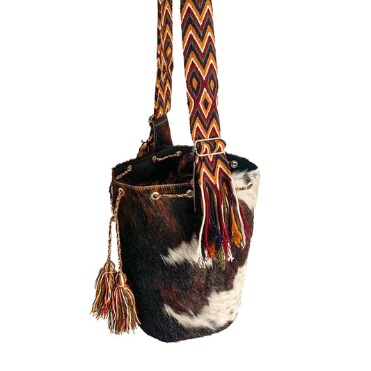 MOCHILA CUERO - TIRAS WAYUU ORIGENESS OS30
