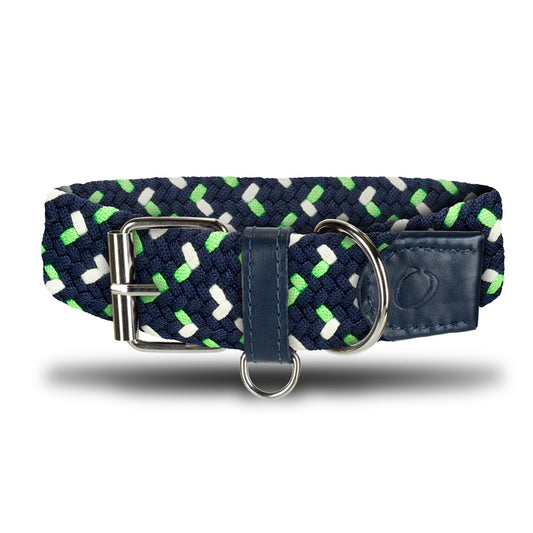 COLLAR TRENZADO Y CUERO MASCOTAS OS07
