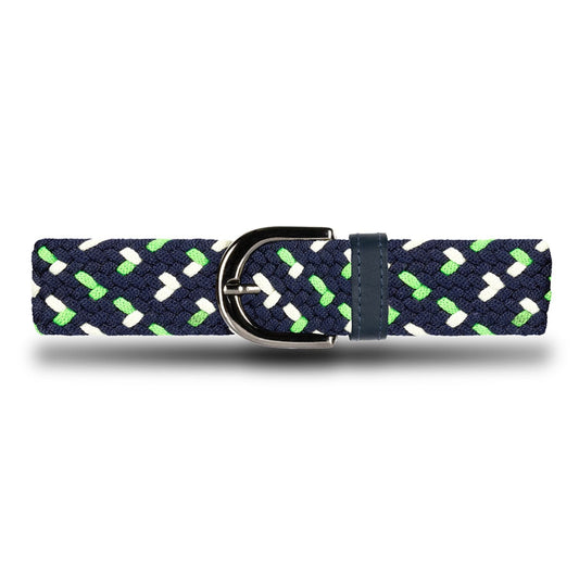Cinturón trenzado mujer azul y verde menta OS7 - Origeness Colombia