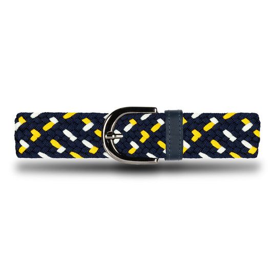 Cinturón trenzado mujer azul y amarillo solar OS5 - Origeness Colombia
