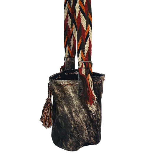 MOCHILA CUERO - TIRAS WAYUU ORIGENESS OS39