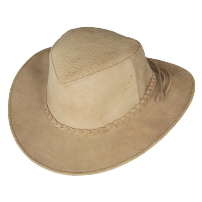SOMBRERO ORIGENESS CUERO CARNAZA CLARO