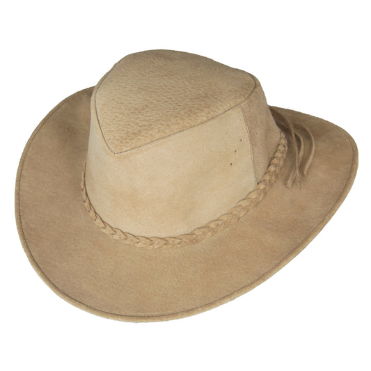 SOMBRERO ORIGENESS CUERO CARNAZA CLARO