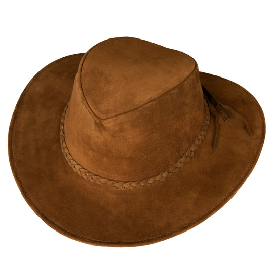 SOMBRERO ORIGENESS CUERO CARNAZA CAFÉ