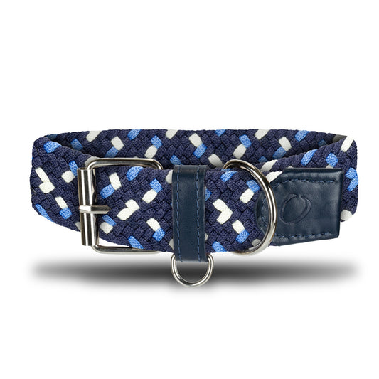 COLLAR TRENZADO Y CUERO MASCOTAS OS03