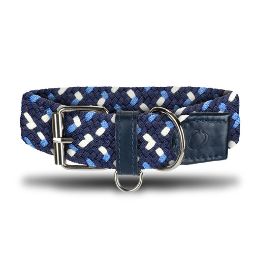 Collar para perros Origeness - Collar Trenzado Mascota OS03 - Azul Náutico | Origeness