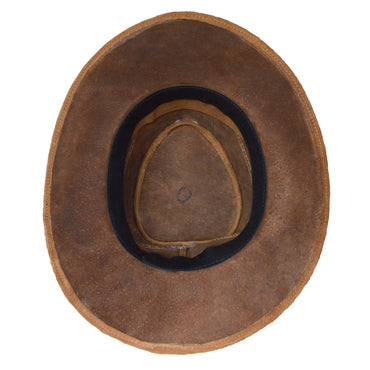 SOMBRERO ORIGENESS CUERO CARNAZA CAFÉ