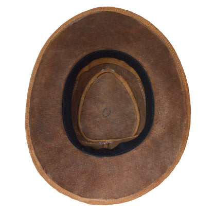 SOMBRERO ORIGENESS CUERO CARNAZA CAFÉ