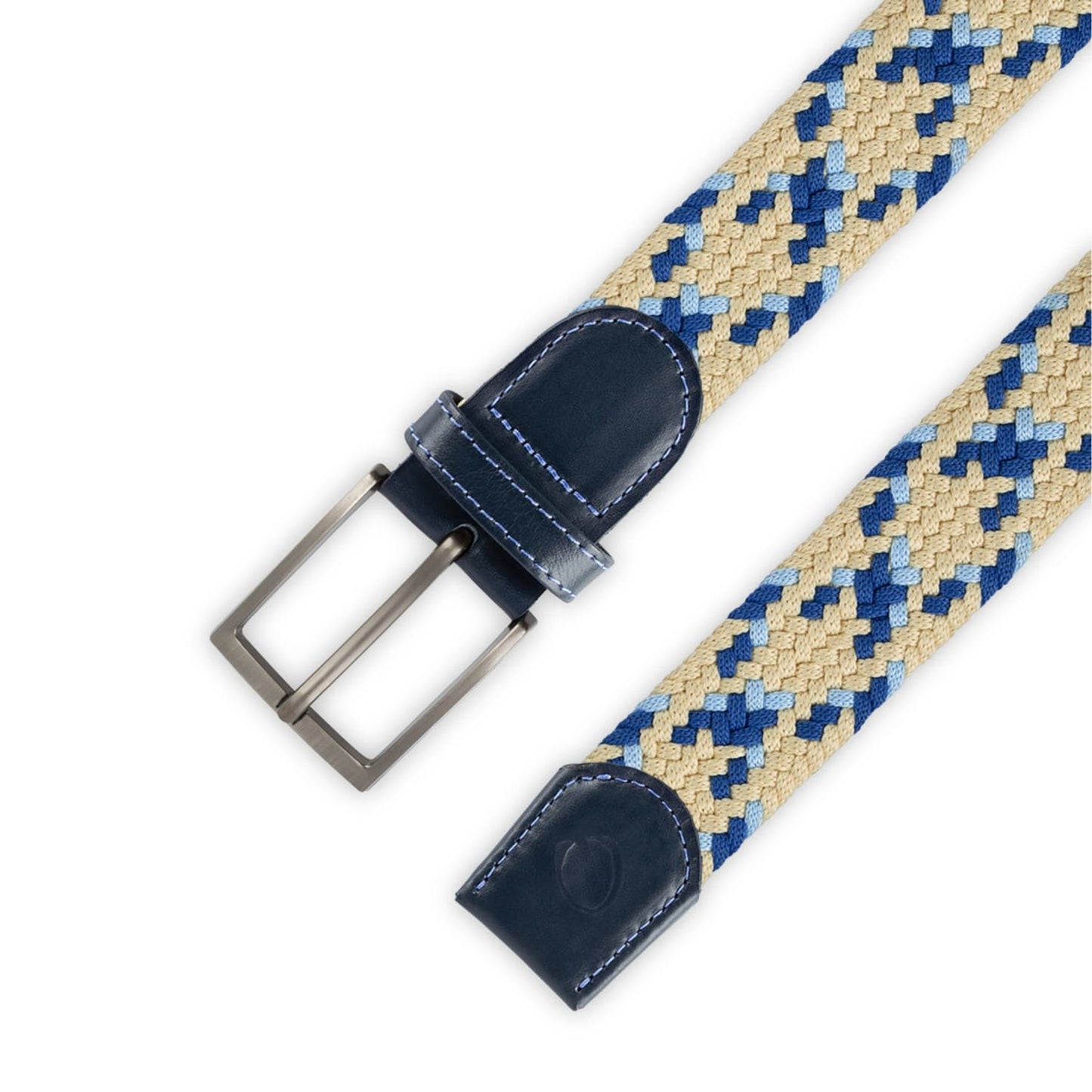 Cinturón Trenzado Hombre OS43 - Beige Y Azul Pacífico | Origeness
