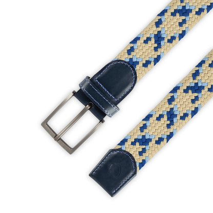 Cinturón Trenzado Hombre OS43 - Beige Y Azul Pacífico | Origeness