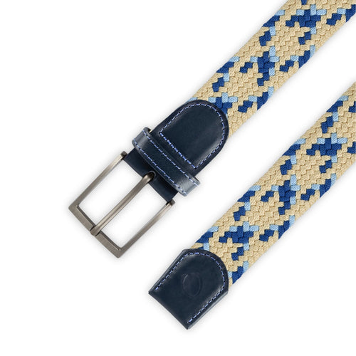 Cinturón Trenzado Hombre OS43 - Beige Y Azul Pacífico | Origeness detalle