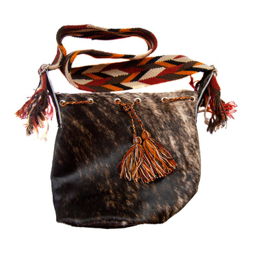 MOCHILA CUERO - TIRAS WAYUU ORIGENESS OS39