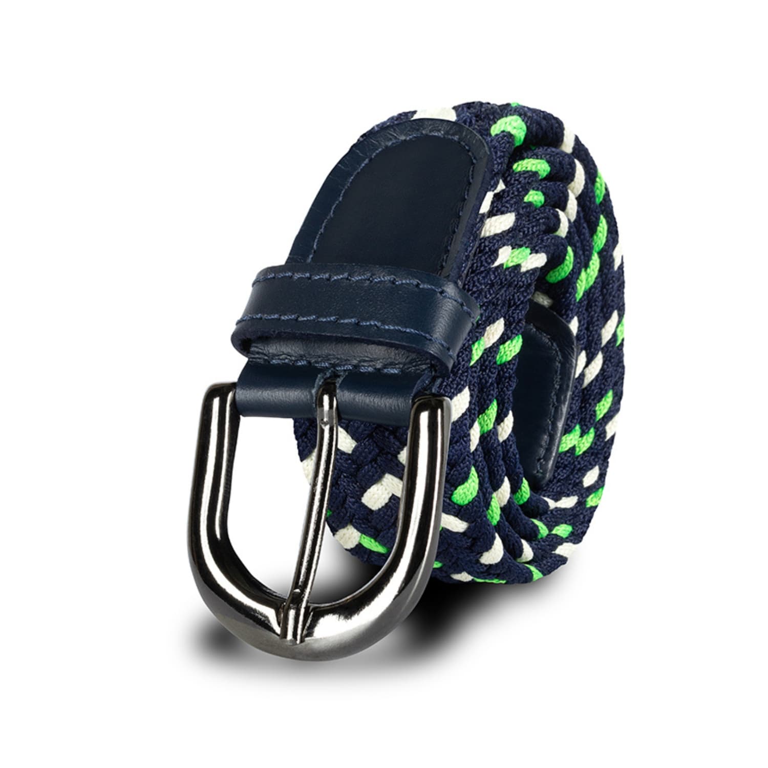Cinturón mujer azul y verde menta detalle trenzado - Origeness Colombia