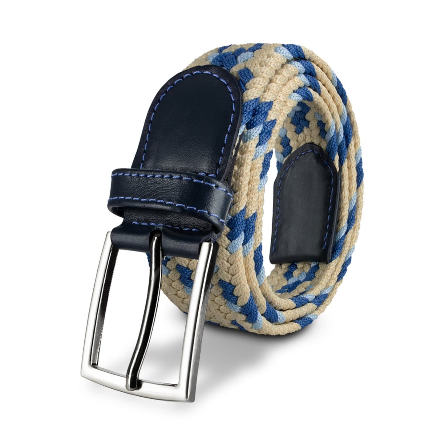 Cinturón Trenzado Hombre OS43 - Beige Y Azul Pacífico | Origeness