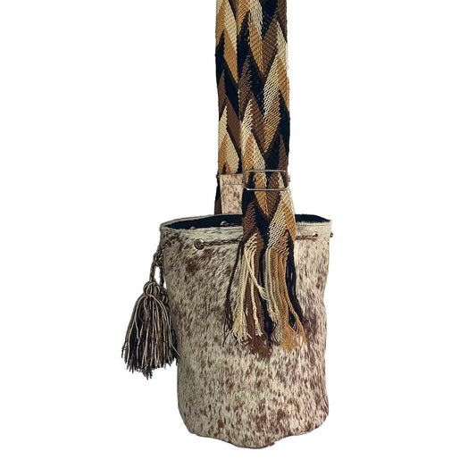 MOCHILA CUERO - TIRAS WAYUU ORIGENESS OS38