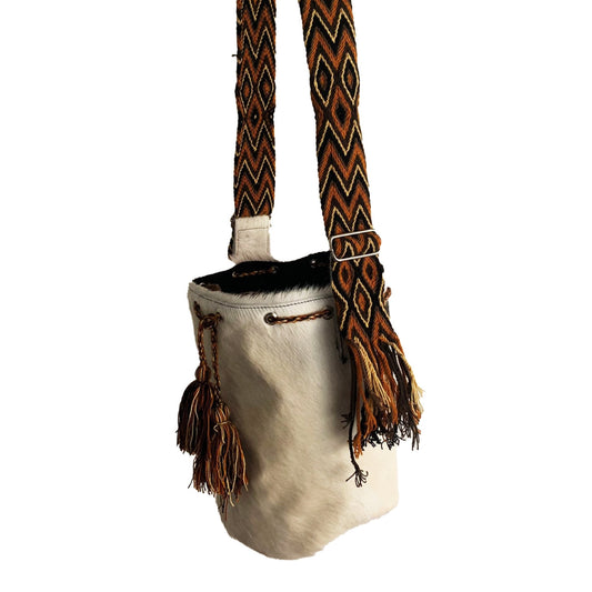 MOCHILA CUERO - TIRAS WAYUU ORIGENESS OS37