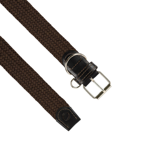 Detalle accesorio para perros - Collar Trenzado Mascota OS25 - Café Espresso | Origeness