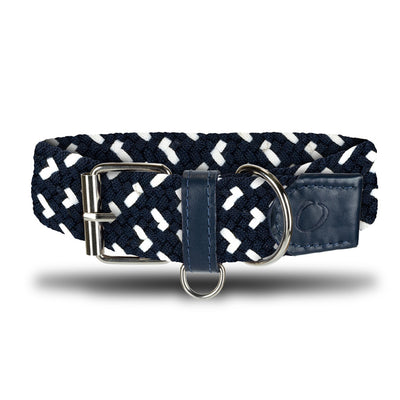 Collar Trenzado Mascota OS21 - Azul Y Blanco Bolt | Origeness