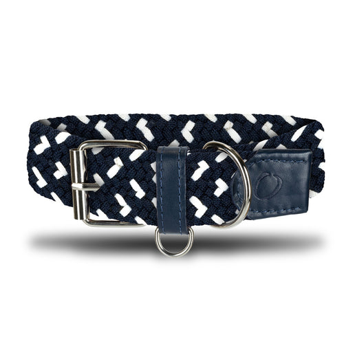 Collar para perros Origeness - Collar Trenzado Mascota OS21 - Azul Y Blanco Bolt | Origeness