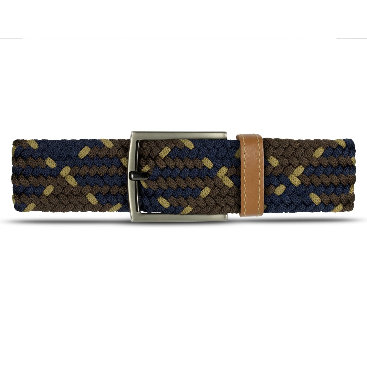 Cinturón Trenzado Hombre OS10 - Azul Y Café Bronce | Origeness frente
