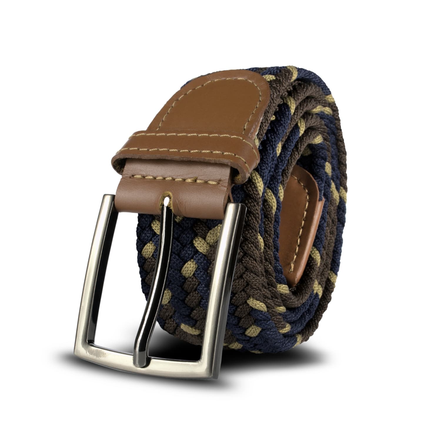 Cinturón Trenzado Hombre OS10 - Azul Y Café Bronce | Origeness lado