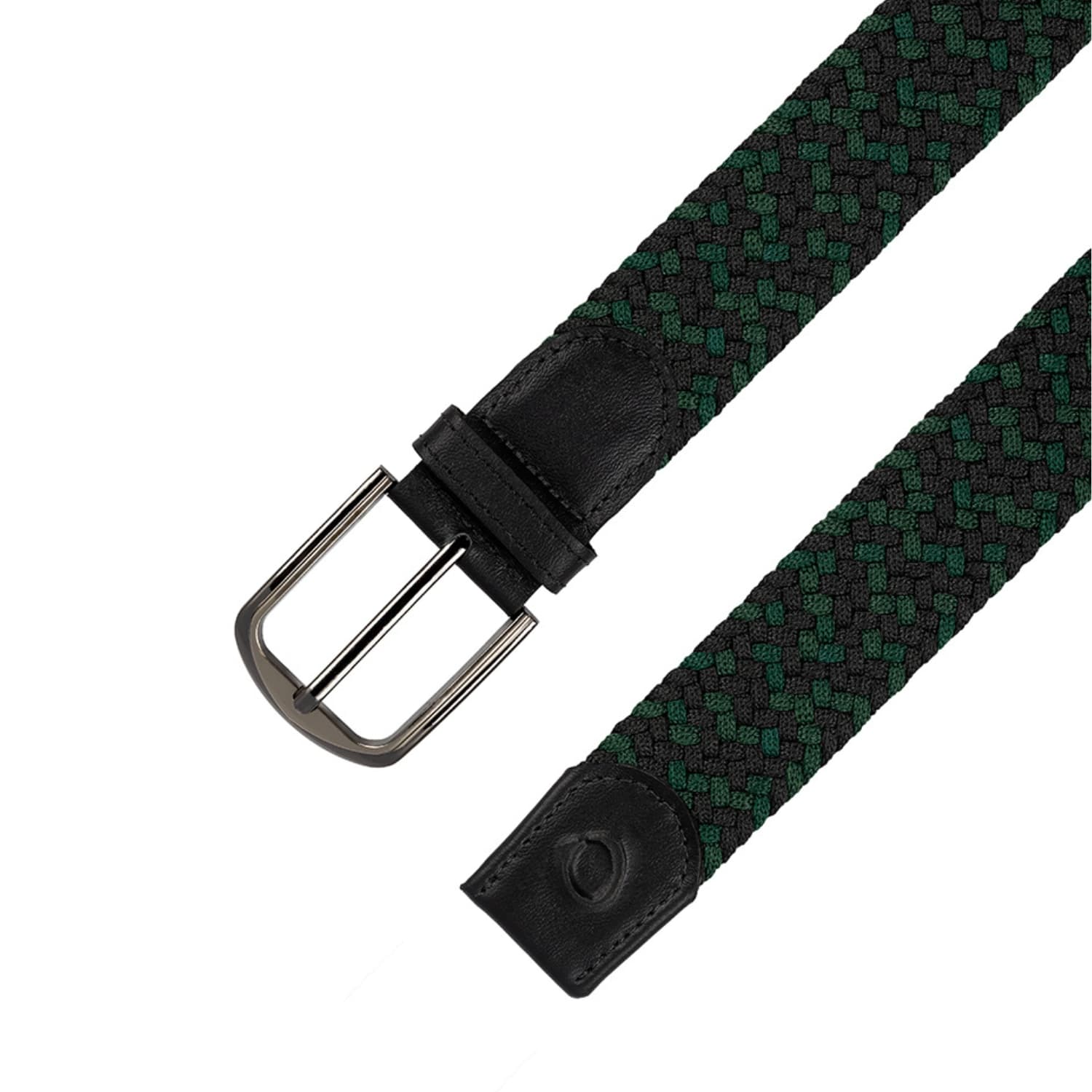 Cinturón Trenzado Hombre OS14 - Negro Y Verde Deep Sea | Origeness. arriba 