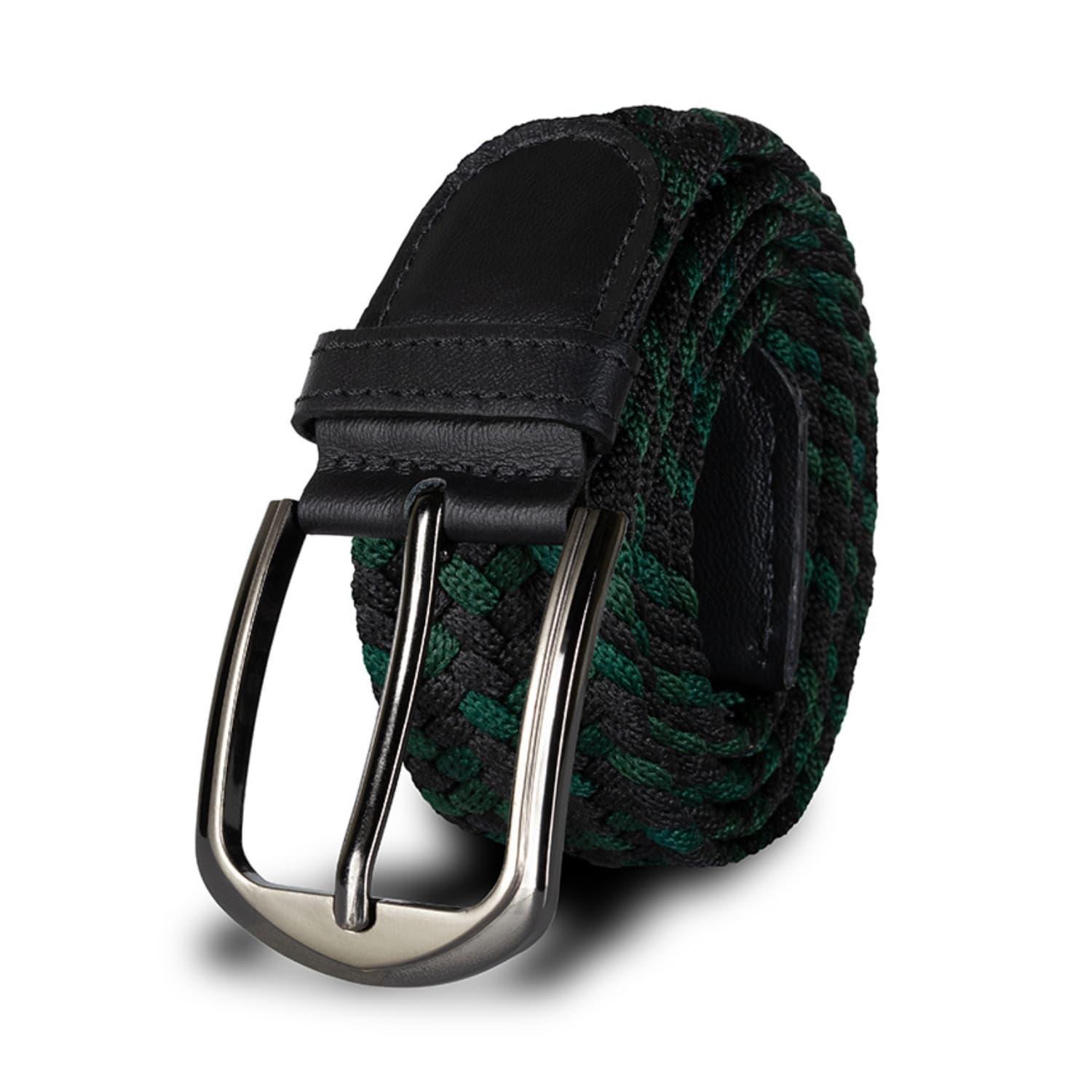 Cinturón Trenzado Hombre OS14 - Negro Y Verde Deep Sea | Origeness lado 