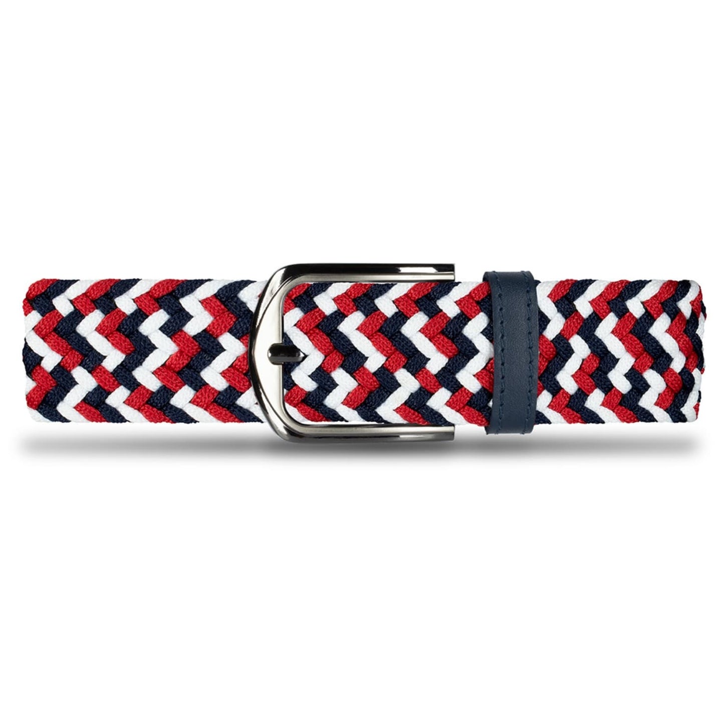Cinturón Trenzado Hombre OS17 - Azul Chevron Tricolor | Origeness frente 
