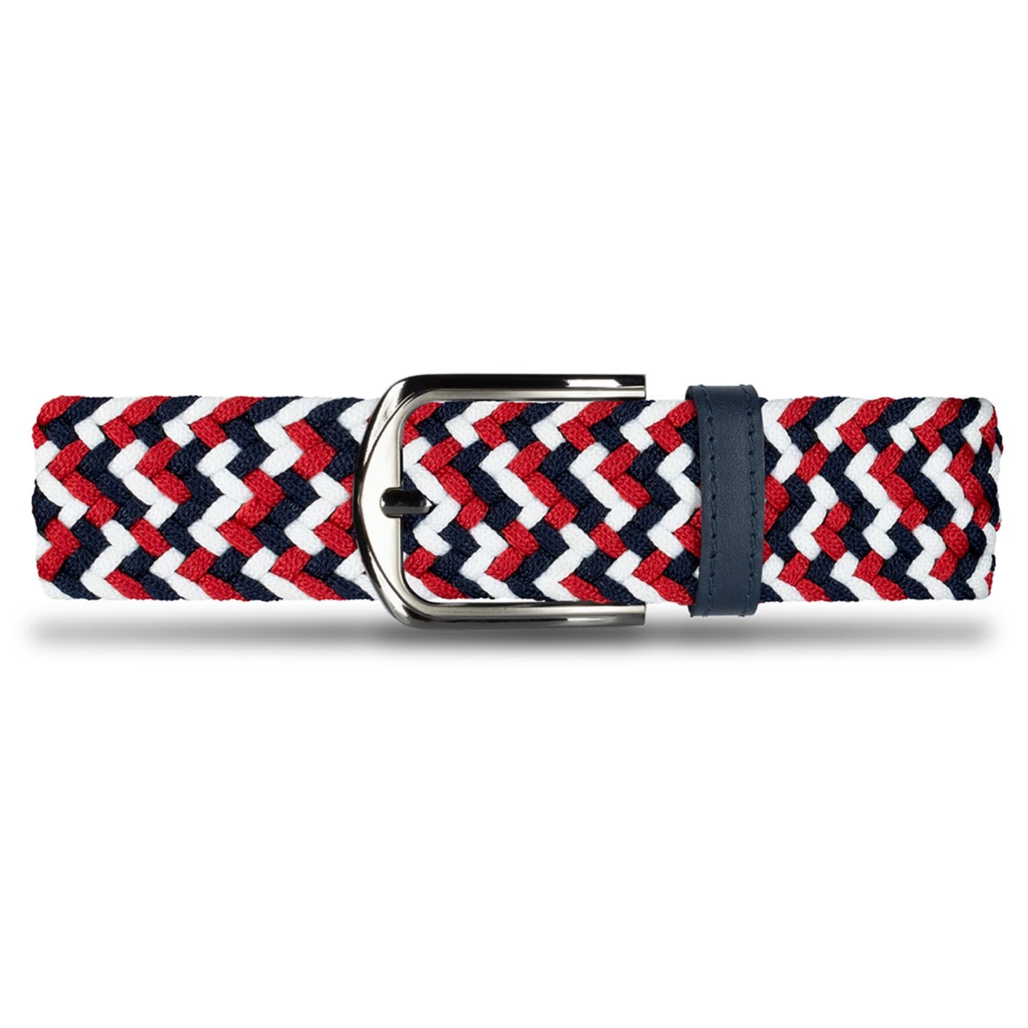 Cinturón Trenzado Hombre OS17 - Azul Chevron Tricolor | Origeness frente 