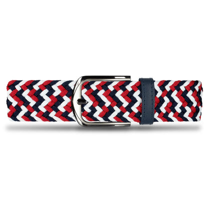 Cinturón Trenzado Hombre OS17 - Azul Chevron Tricolor | Origeness frente 
