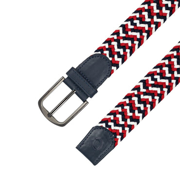 Cinturón Trenzado Hombre OS17 - Azul Chevron Tricolor | Origeness desde arriba sin huecos cinturon elastico 
