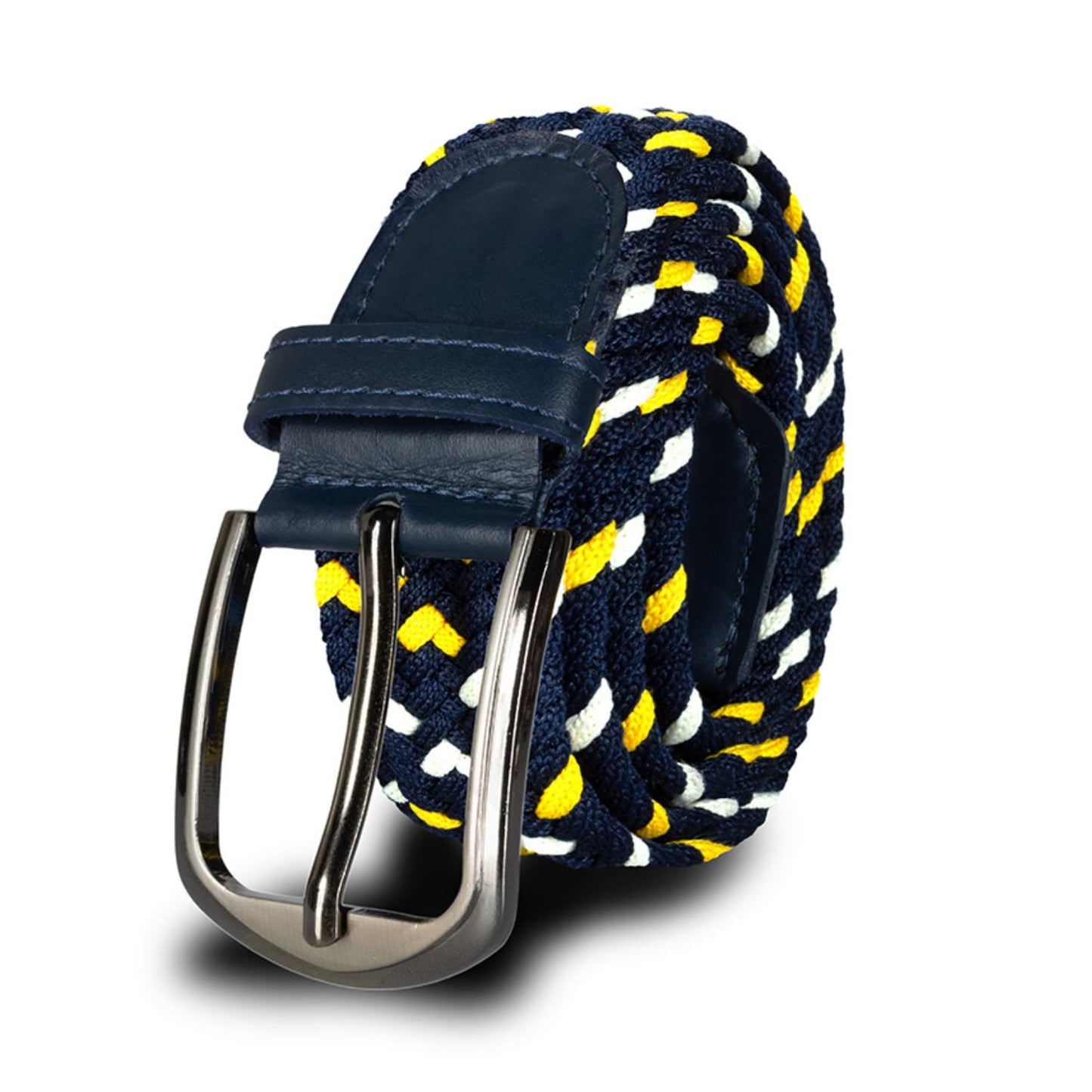 Cinturón Trenzado Hombre OS5 - Azul Y Amarillo Solar | Origeness de lado 