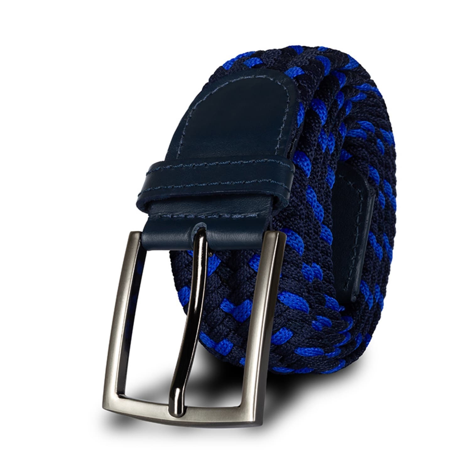 Cinturon Trenzado Hombre OS18 - Azul Royal Deep arriba elastico 