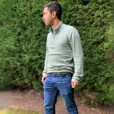 Cinturón Trenzado Hombre OS7 - Azul Y Verde Menta | Origeness detalle