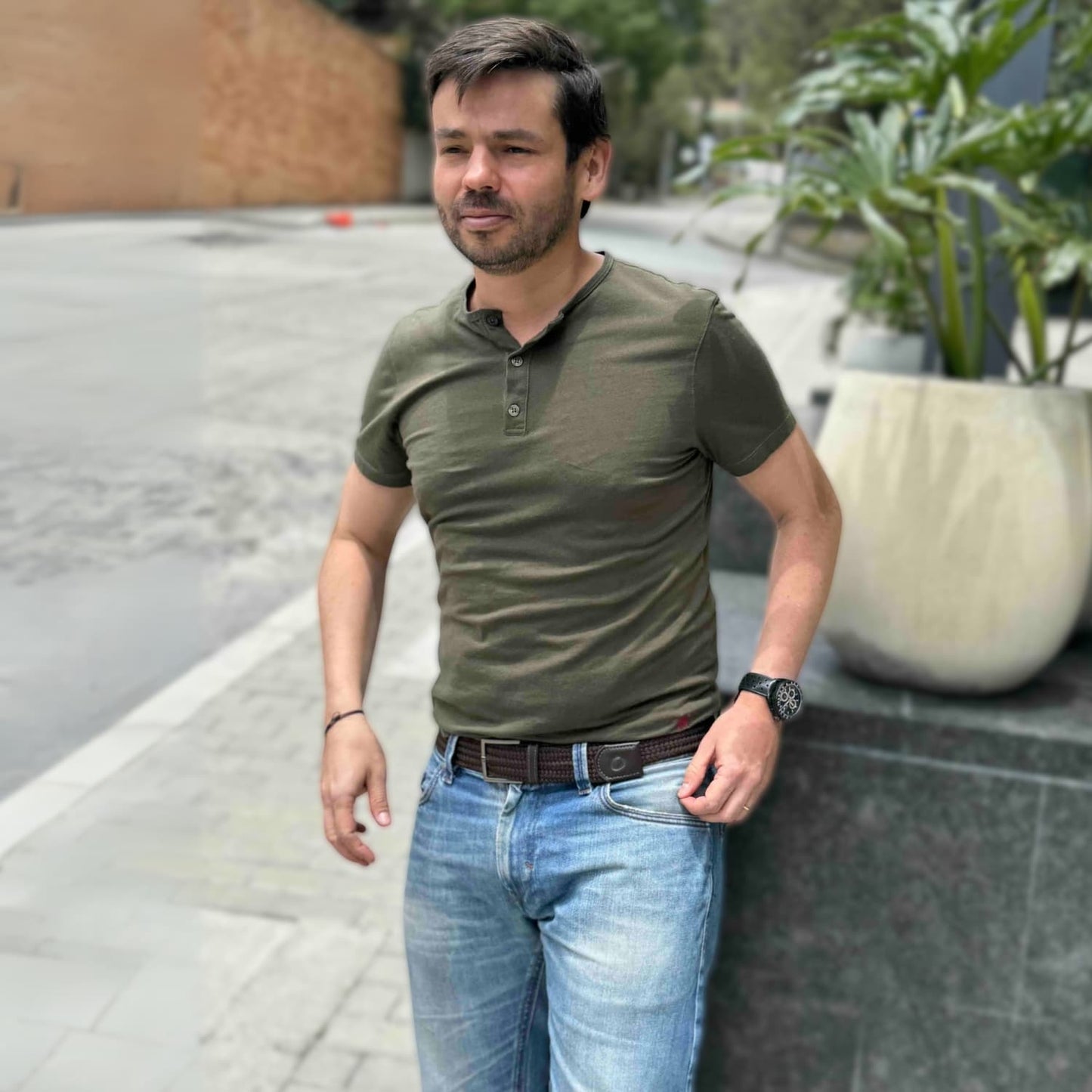 Cinturón Trenzado Hombre OS25 - Café Espresso | Origeness