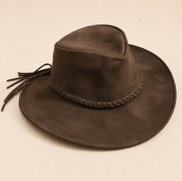 Sombrero de Cuero Nobuck Café