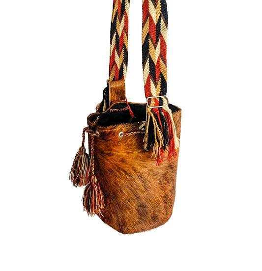 MOCHILA CUERO - TIRAS WAYUU ORIGENESS OS34